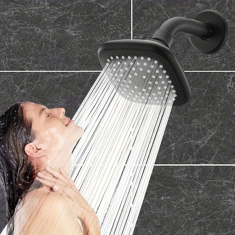 Cabeza de ducha de vidrio de 4 pulgadas con experiencia de lluvia - Diseño rectangular pintado para montaje en pared, estética moderna para baño, alta presión y ahorro de agua, accesorios de ducha.
