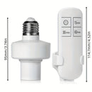 1 pieza de soporte de lámpara inteligente E27 con control remoto y interruptor de temporizador de 15 minutos/30 minutos/60 minutos - Luz LED de 85-265V, bombilla no incluida, fácil instalación para iluminación inalámbrica y cableada interior, luz de cont