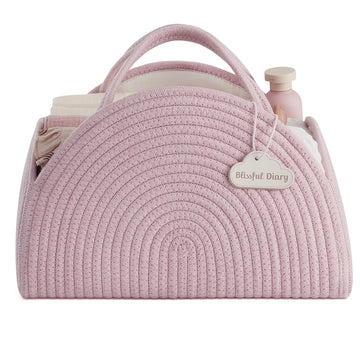 Una gran caja de almacenamiento para duchas para niños y niñas, adecuada para almacenar pañales, perfecta para cochecitos, mesas de cambio y regalos para coche, en rosa claro.
