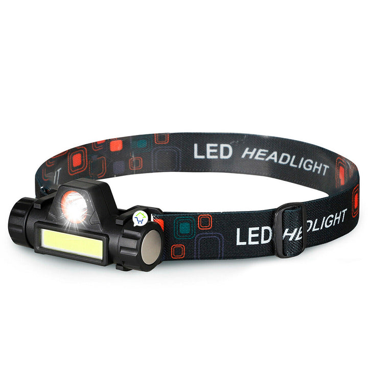 Linterna Minera LED USB 2 Modos Faro Luz Manos Libres BY101