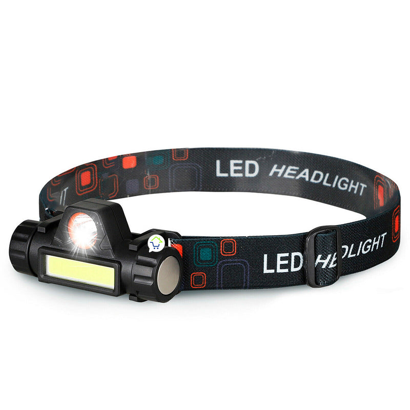 Linterna Minera LED USB 2 Modos Faro Luz Manos Libres BY101