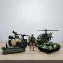 Set Militar x 6 Piezas Grandes Figuras Acción Vehículos Juguete HW-M223-1