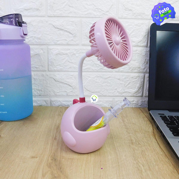 Mini Ventilador Flexible Portalápices Soporte Celular Dinosaurio 275A