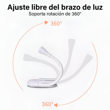 Lámpara Clip de Lectura Recargable 3 Modos de Luz C15