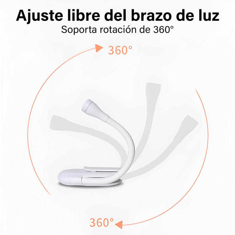 Lámpara Clip de Lectura Recargable 3 Modos de Luz C15