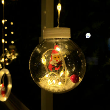 Cortina Intercalada Papá Noel Bolas con Aros 3M 150 LEDS CBN150N