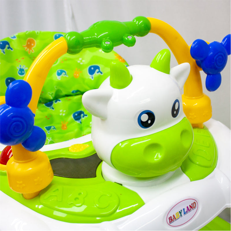 CAMINADOR CON DISEÑO DE VAQUITA Y JUGUETES INTERACTIVOS Y-W5002 MUNBE VERDE
