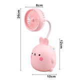 Ventilador De Mesa Recargable Conejo Portalápices CS282A