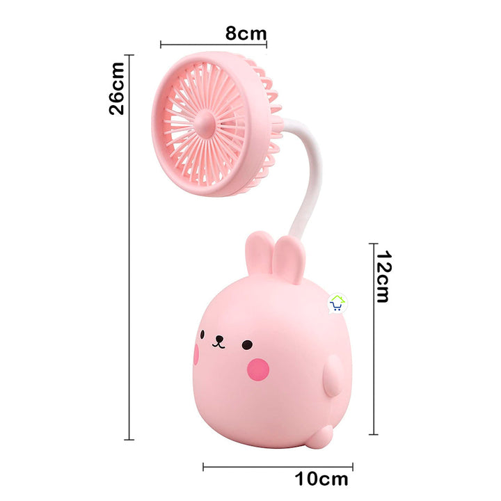 Ventilador De Mesa Recargable Conejo Portalápices CS282A