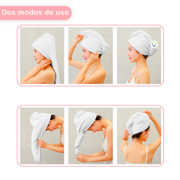 Toalla Para Cabello Microfibra Turbante Secado Pelo T0PC01