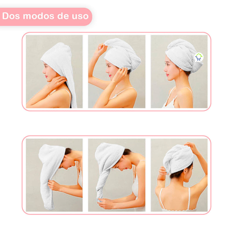 Toalla Para Cabello Microfibra Turbante Secado Pelo T0PC01