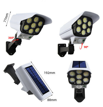 Lámpara Led Panel Solar Y Sensor De Movimiento Tipo Cámara