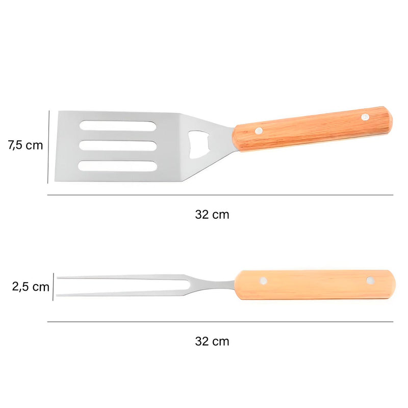 Kit Asado Bbq 4 Piezas Utensilios Cocina MY-XQD001