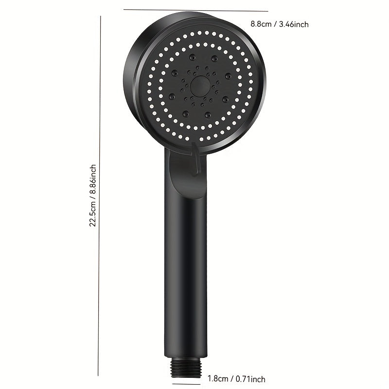 Cabezal de ducha rectangular de alta presión con 5 modos ajustables - Cabezal de plástico duradero con instalación por inserción, múltiples configuraciones de rociado para una experiencia relajante, accesorio ideal para baño, diseño moderno, flujo de agu