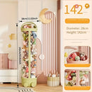 Balde de Almacenamiento Transparente con Temática de Astronauta Blanco y Tapa Abatible - Organizador Multiusos para Muñecas, Juguetes, Hogar & Viaje, Contenedor Portátil de Plástico Duradero 111.76-172.72 cm