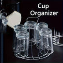 Soporte Elegante para Tazas de Acero Inoxidable Alto - Organizador de Vasos, Organizador con Drenaje, Escurridor de Cristales y Tazones para Encimera de Cocina en Casa o Bar