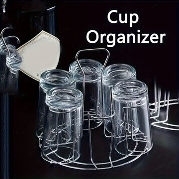 Soporte Elegante para Tazas de Acero Inoxidable Alto - Organizador de Vasos, Organizador con Drenaje, Escurridor de Cristales y Tazones para Encimera de Cocina en Casa o Bar