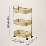 1-Pack Estante de Almacenamiento Multifuncional de 2/3/4 Niveles, Mesa para Comer con Gabinete Móvil, Carro Organizador de Botellas y Snacks de Varios Pisos, Caja de Almacenamiento de Pie para Dormitorio o Sala de Estar
