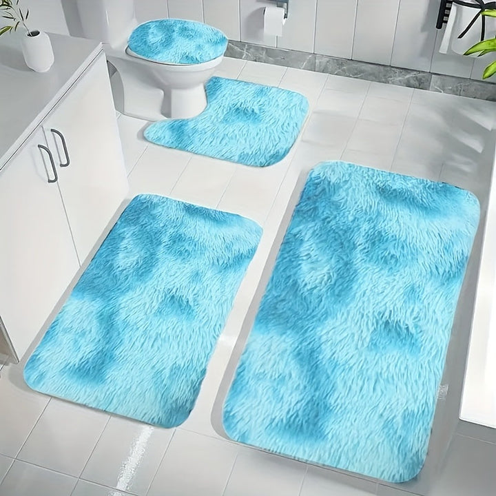 Juego de 4 Alfombrillas de Baño de Lujo - Suaves, Absorbentes, Antideslizantes, Gruesas, Lavables a Máquina, Alfombra de Baño Rectangular de Poliéster