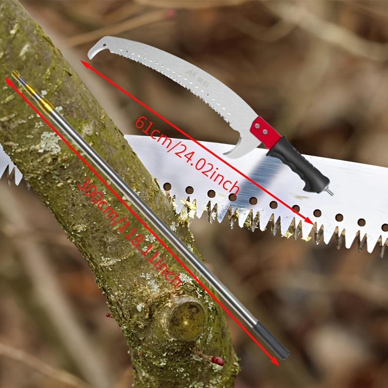 Cuchillo de poste profesional de alta resistencia con barra de extensión - Extensible hasta 3.05 metros, adecuado para podar árboles, podar ramas, jardinería y uso forestal - Compatible con sierras de cadena y operación manual, uso de cuatro estaciones
