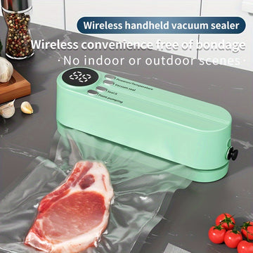 Aspiradora de mano inalámbrica DYFDYF - Sistema de conservación de alimentos automático recargable por USB con extracción e inflado de vacío externo, fuerte succión, bloqueo de frescura bacteriostático, batería de litio de 1200 mAh para uso en cocina y e