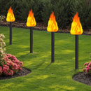 4 u 8 piezas de luces LED solares con efecto de llama parpadeante, lámparas de jardín que se encienden automáticamente del atardecer al amanecer, ideales para decoración exterior en jardines, céspedes, patios y paisajismo festivo, decoración de césped