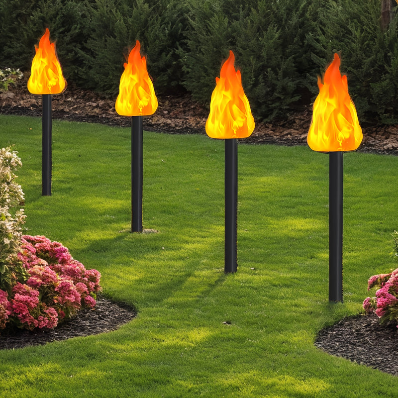 4 u 8 piezas de luces LED solares con efecto de llama parpadeante, lámparas de jardín que se encienden automáticamente del atardecer al amanecer, ideales para decoración exterior en jardines, céspedes, patios y paisajismo festivo, decoración de césped