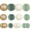 Conjunto de 15 faroles de papel verde salvia - Decoraciones colgantes de varios tamaños para bodas, despedidas de soltera, cumpleaños, fiestas - Decoración navideña, de Acción de Gracias, de San Valentín - No se necesita electricidad