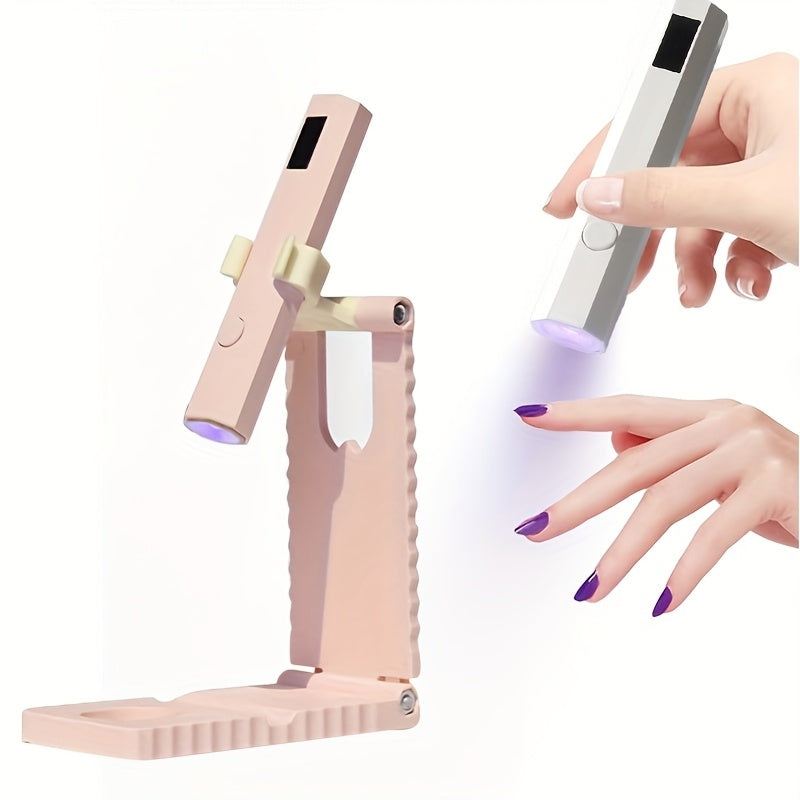 Lámpara de uñas portátil mini con pantalla LED - Recargable por USB, amigable para viajes, luz de relajación de alta calidad con pantalla LCD para manicura y pedicura, diseño compacto - Regalo perfecto para la familia, accesorios para técnicos de uñas, l