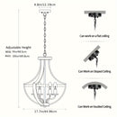Lámpara colgante rústica de granja, Altura ajustable, Kit de 5 luces, Base E14, Lámpara de estilo campestre moderno para cocina, comedor, sala de estar