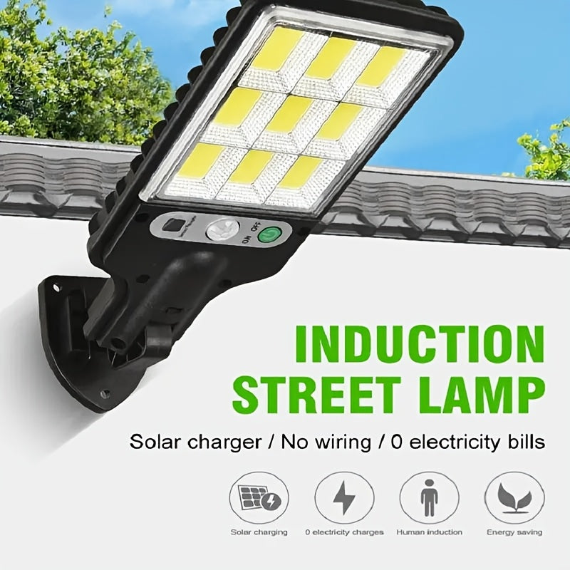 New Lámpara de Calle Solar Exterior con Sensor de Movimiento y Control Remoto, IP44 para Patio, Pasillo o Garaje - Luz LED para Jardín