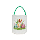 Una canasta de Pascua redonda con un diseño de conejo con asas, adecuada para niños y niñas. Perfecta para decorar con huevos de Pascua, juguetes, libros y regalos para las vacaciones.