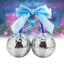 Decoraciones de bola de disco con lazos, ideales para colgar en paredes como regalos encantadores, crean decoraciones impresionantes.