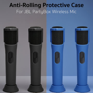 2 unidades Fundas de Silicona Suave para Micrófonos Inalámbricos JBL PartyBox - Soporte Protector Anti-Roll con Base y Fundas para Vara, Ideal para Discoteca, Escenario, Programas de TV, Esenciales para Fiestas | Soporte de Micrófono Duradero | Material