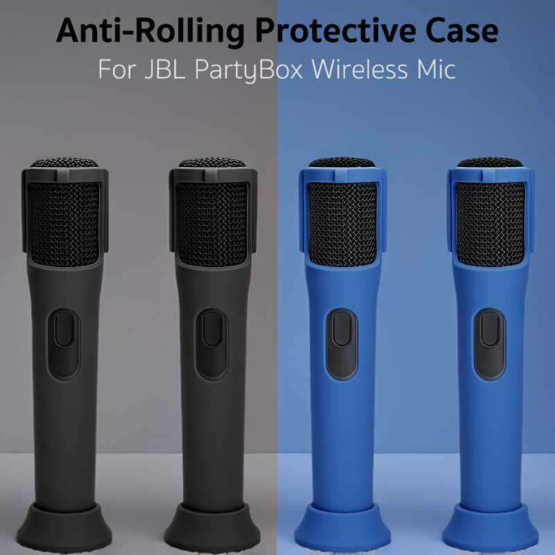 2 unidades Fundas de Silicona Suave para Micrófonos Inalámbricos JBL PartyBox - Soporte Protector Anti-Roll con Base y Fundas para Vara, Ideal para Discoteca, Escenario, Programas de TV, Esenciales para Fiestas | Soporte de Micrófono Duradero | Material