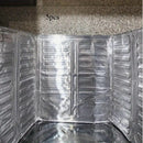 Tapete de Aluminio Resistente para Estufa - Diseño Triple Plegable, Protector Anti-Salpicaduras Antiadherente, Resiste Calor hasta 450°F (Compatible con Cocinas a Gas/Eléctricas e Inducción), Ahorra Espacio en la Encimera, Acabado Metálico Elegante y Sup