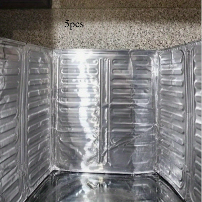 Tapete de Aluminio Resistente para Estufa - Diseño Triple Plegable, Protector Anti-Salpicaduras Antiadherente, Resiste Calor hasta 450°F (Compatible con Cocinas a Gas/Eléctricas e Inducción), Ahorra Espacio en la Encimera, Acabado Metálico Elegante y Sup