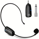 Auriculares con Micrófono Inalámbrico Recargable - Micrófono de Mano 2-en-1 con Receptor UHF para Sistemas de PA, Ideal para Discursos Públicos y Enseñanza, Carga USB Tipo-C