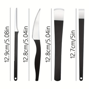 Juego de Cuchillos para Pedicura Negros, Herramientas de Acero Inoxidable para el Cuidado del Pie, Kit de Eliminación de Callosidades