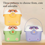 Caixa de almacenamiento de animales de dibujos animados, cubo para juguetes, práctico para guardar juguetes y libros, fácil de llevar al salir