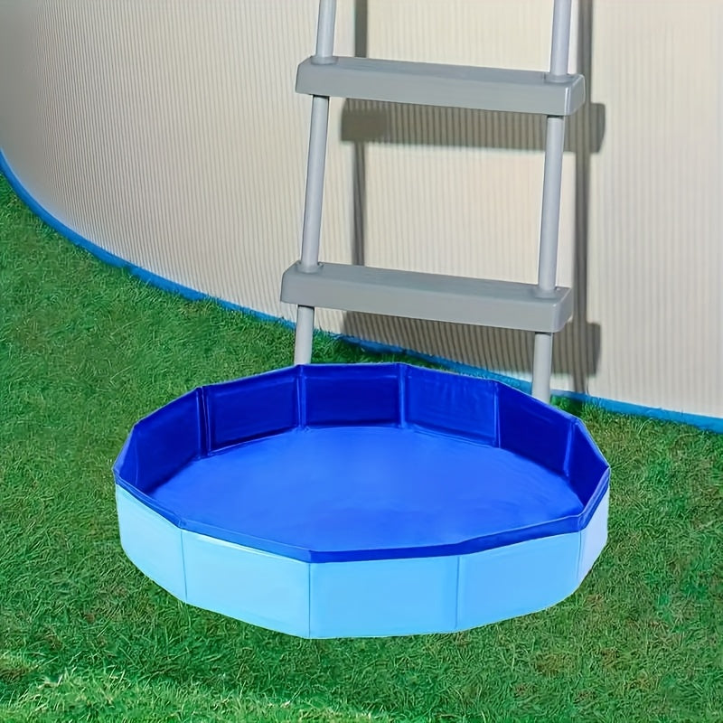 1 pieza, bañera de pies plegable portátil azul de PVC, entrada higiénica de piscina de varios componentes, accesorio esencial para limpieza de piscina, no necesita electricidad, cuidado de pies en la piscina, diseño de almacenamiento fácil, duradera bañe