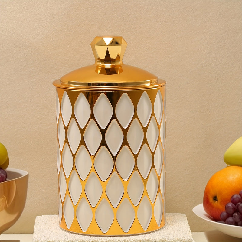 Jarras de Almacenamiento con Borde Blanco y Tapa, Juego de 3 Piezas para Cocina - Frascos Herméticos Antihumedad para Café, Dátiles, Nueces, Té y Especias, Decoración Medio Oriente, Organizador Moderno para Frutas y Snacks