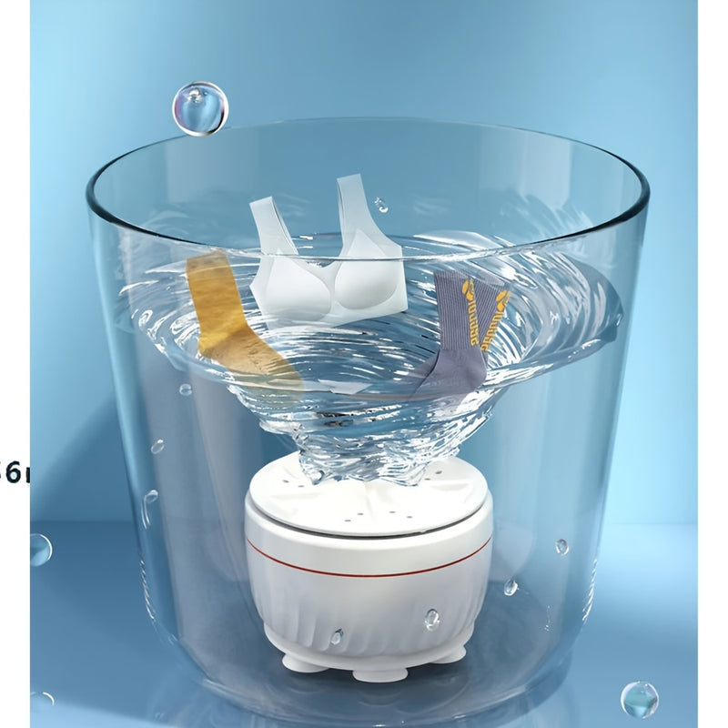 1pc Mini Lavadora Portátil, Capacidad 0-2L, Forma Redonda, Alimentada por USB, ≤36V, No Requiere Batería, Diseño Plegable Compacto para Calcetines y Ropa Interior, Regalo Ideal para Estudiantes y Espacios Pequeños