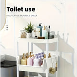 Estantería de Almacenamiento Plástica Blanca con 5 Niveles y Ruedas—Adecuada para Espacios Estrechos, Organizador al Piso con Diseño Sencillo para el Hogar, Ideal para Habitaciones Pequeñas