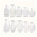 Juego de 10/20 Piezas de Jarrones de Vidrio Transparentes de Relieve Simple y Creativo, Adecuados para Decoración de Bodas, Hogar, Mesa de Comedor y Fiestas
