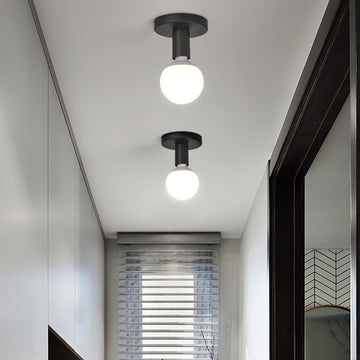 1 pieza de Luz de Techo Nórdica Moderna con Cabeza Plateada Negra, Base para Bombilla E27 Sin Bombilla, Adecuada para Cocina, Balcón, Pasillo y Otros Ambientes