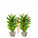 2 Piezas de Palmeras Artificiales Grandes Duraderas 89.99 cm - Plantas Falsas Tropicales con 48 Hojas Grandes, Adecuadas para el Hogar - Sin Mantenimiento Requerido - Perfectas para Todo Tipo de Ambientes, Interior y Exterior - Ideales para Escenas de Am