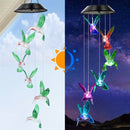 Carillón de viento con colibrí solar, regalo para mamá y abuela, decoración para jardín, regalo de cumpleaños, decoración exterior, carillón conmemorativo