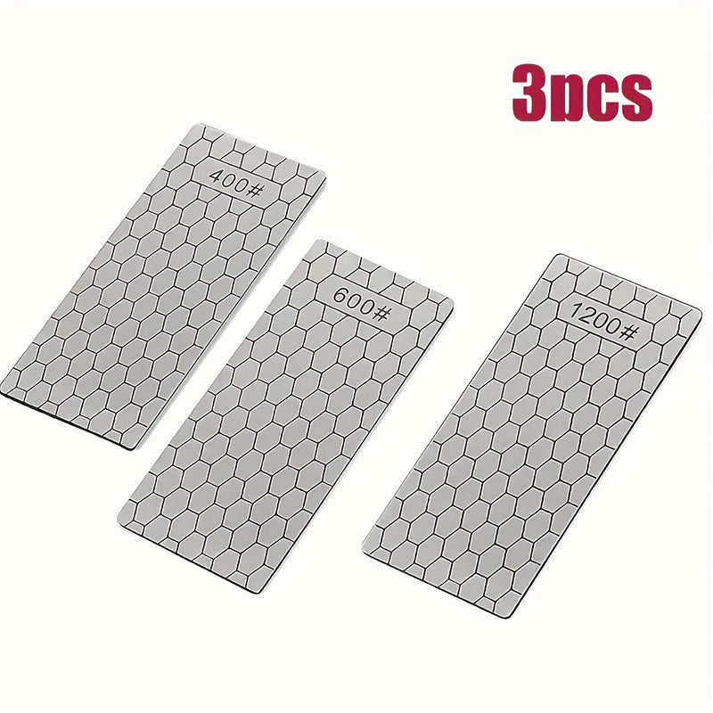 Juego de 4 piedras de esmerilado de diamante, 15,24 x 6,35 cm, material de hierro, no eléctrico, para moler y afilar cuchillos en la cocina, filo opaco o filo de esmerilado, no requiere batería