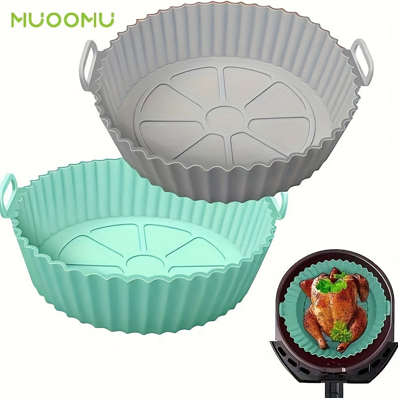2 piezas, forros de silicona para freidora de aire, insertos reutilizables para freidora de aire, accesorios de cocina para reemplazar papel manteca, compatibles con Ninja y COSORI